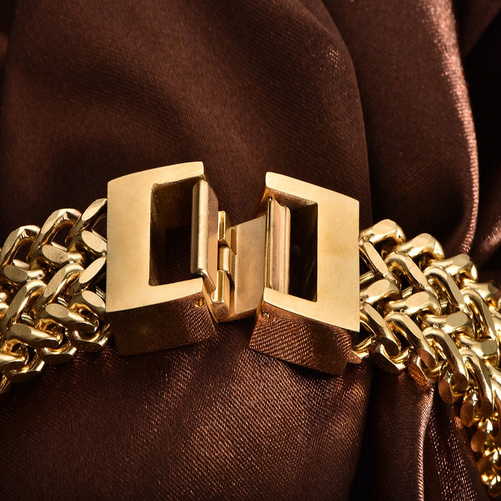 Double-Layer Chain Bracelet Stainless Steel