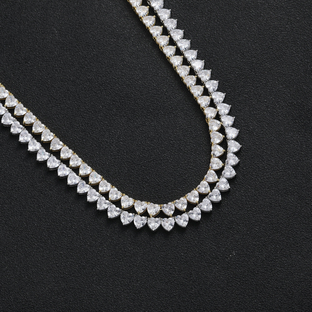 CALISTA Heart Tennis Chain Necklace