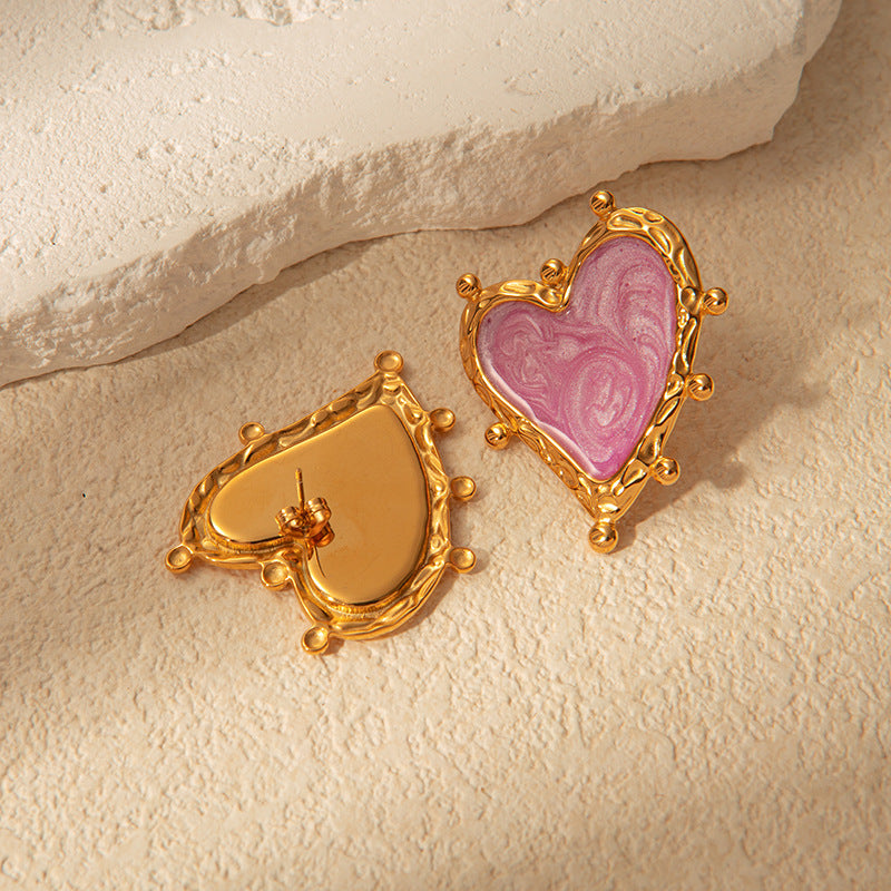 Pink Heart Earring