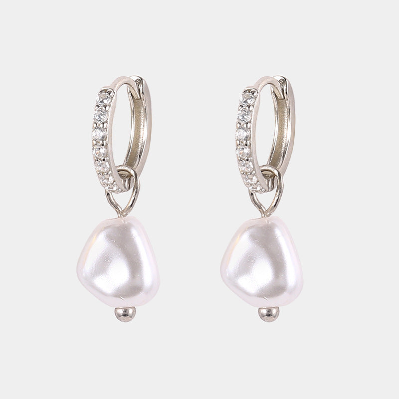 S925 Sterling Silver Baroque Pearl Earrings