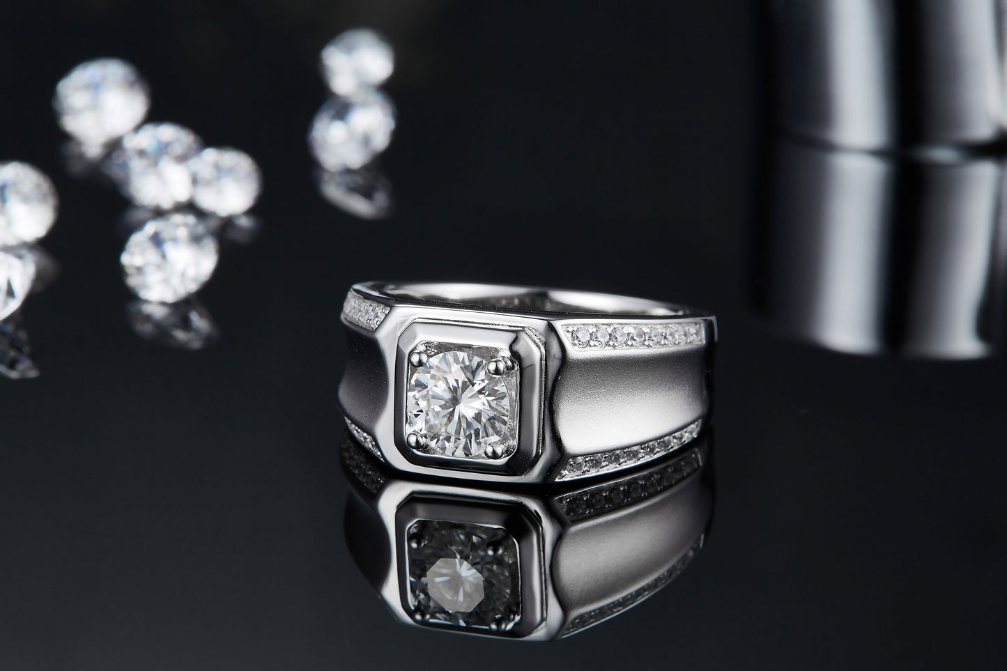 The Apex 1ct Moissanite Platinum-Plated 925 Silver Ring