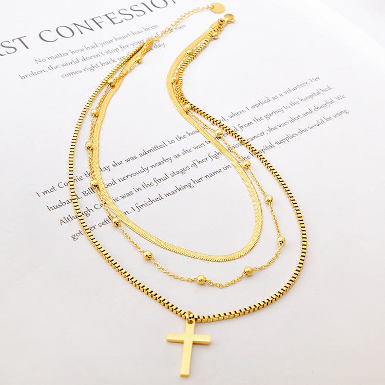 Cross Necklace Gold