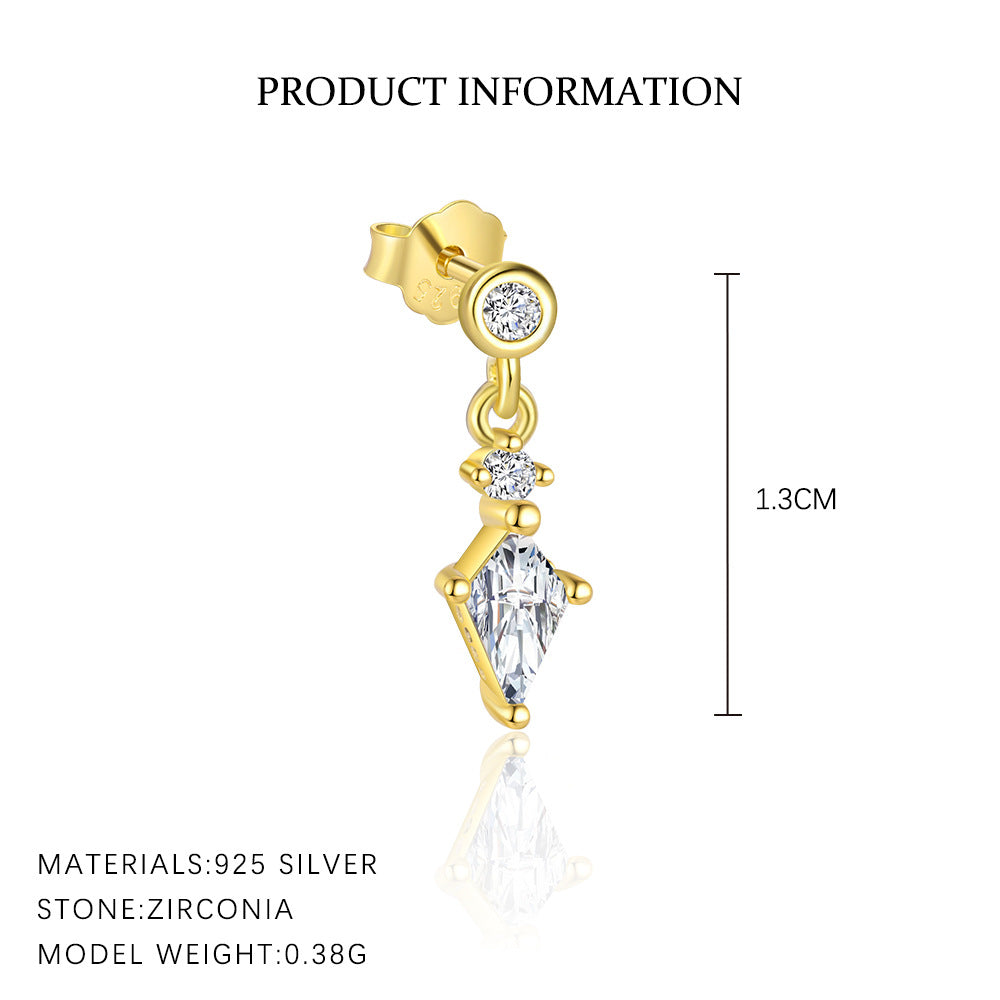 S925 Sterling Silver Four Leaf Clover Ear Stud