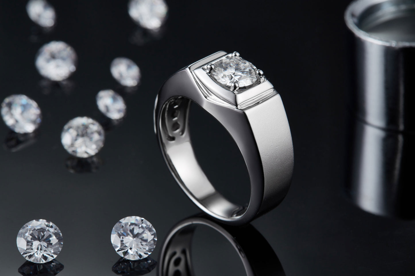 The Regent 1ct Moissanite Silver Ring
