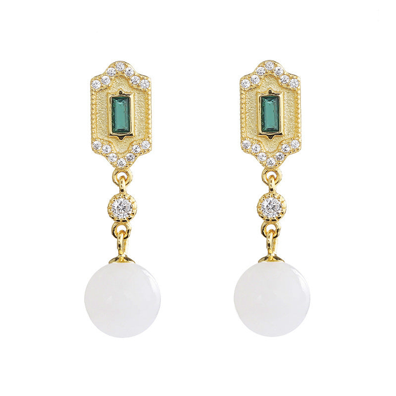 EMERALD 925 Silver Earring