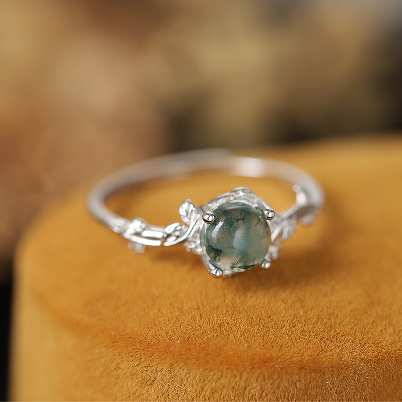 S925 Silver Green Moss