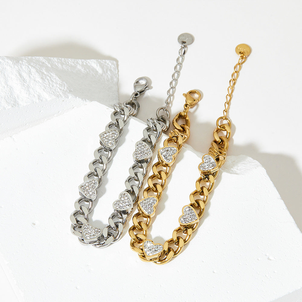 Heart-shaped Zircon Bracelet