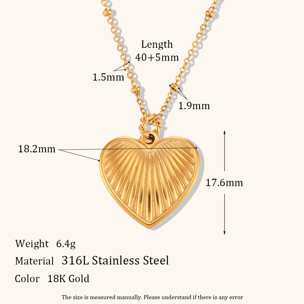 Peach Heart Necklace