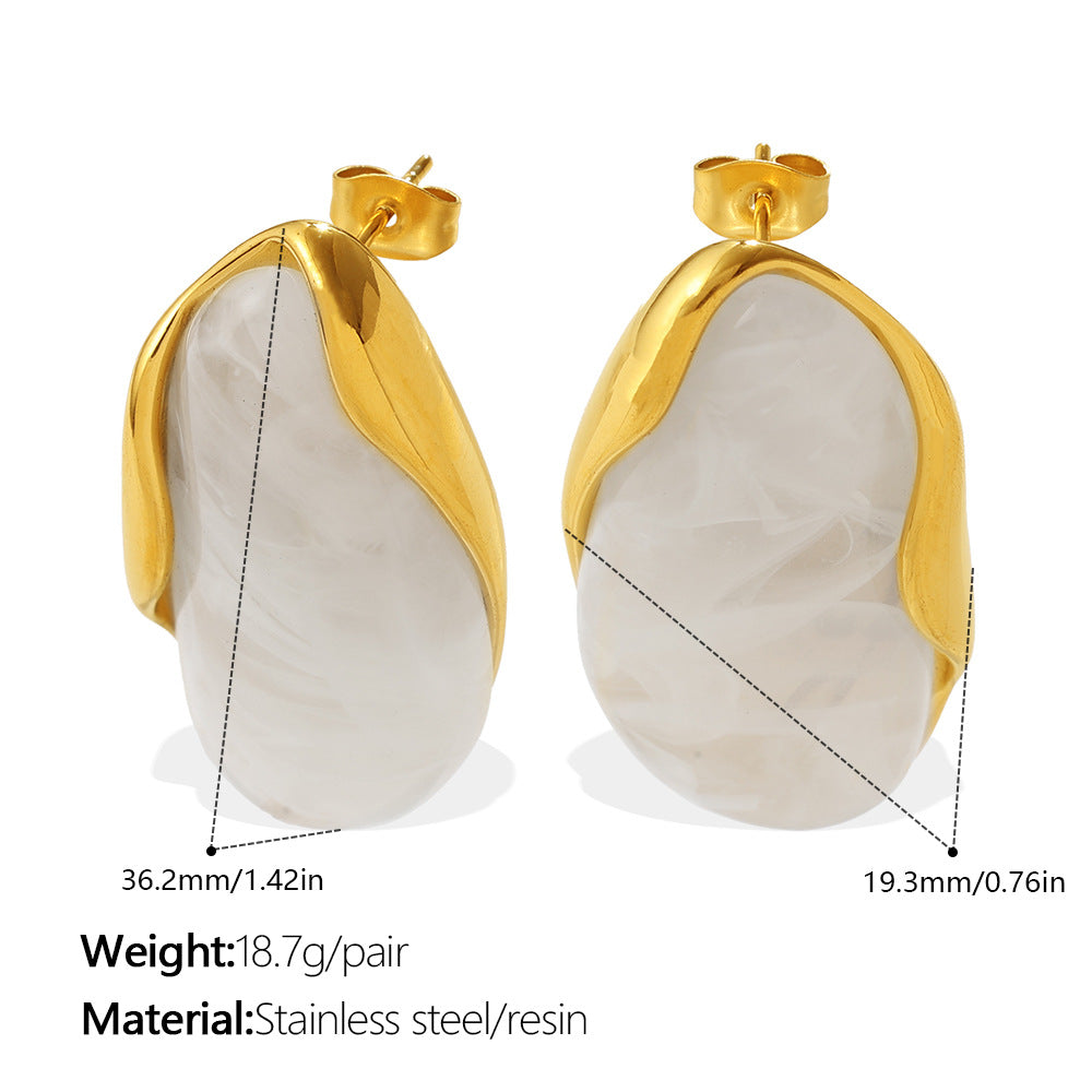 Amber Gradient Gold-Edge Drop Earrings