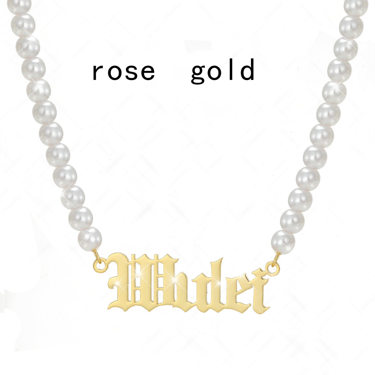Stainless Steel Custom Name Pearl Necklace