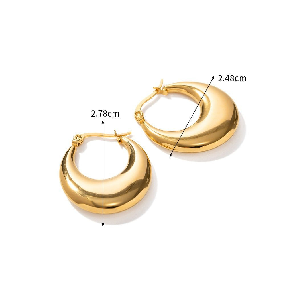 18K Gold Stainless Steel U-shaped Earrings - KAYLUZ LTD