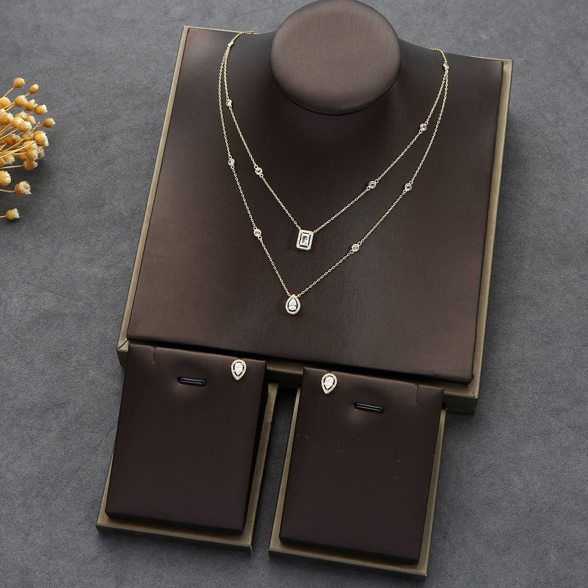 BEXARA Double Drop Earrings Set - KAYLUZ LTD