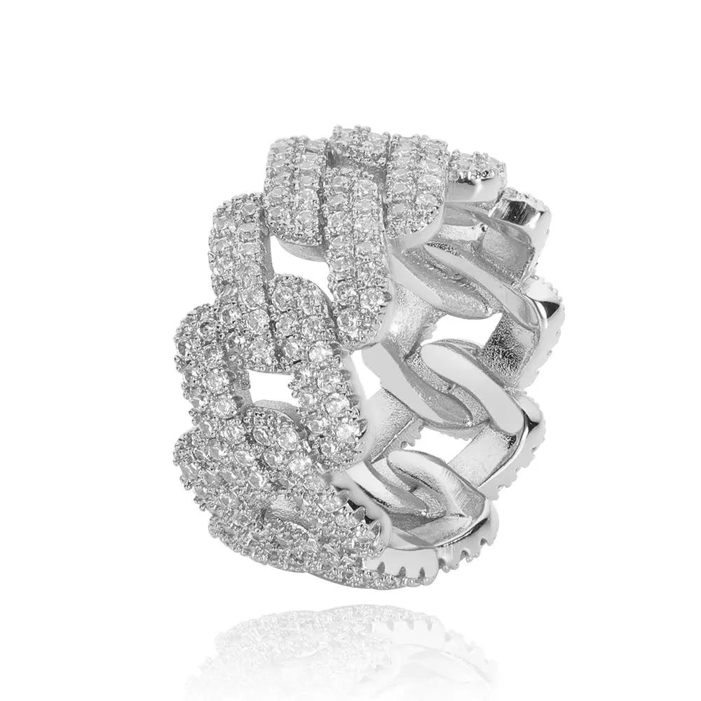 Diamond Cuban Ring Gold/Silver - KAYLUZ LTD