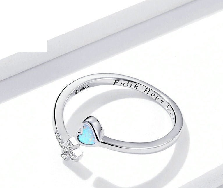 ELVIRA Love Cross Adjustable Ring - KAYLUZ LTD