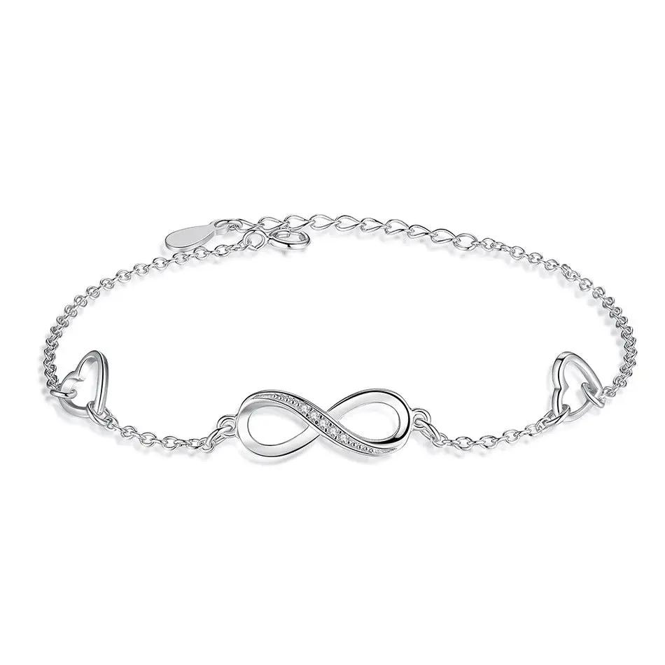 Infinite Love 925 Sterling Anklet Bracelets - KAYLUZ LTD