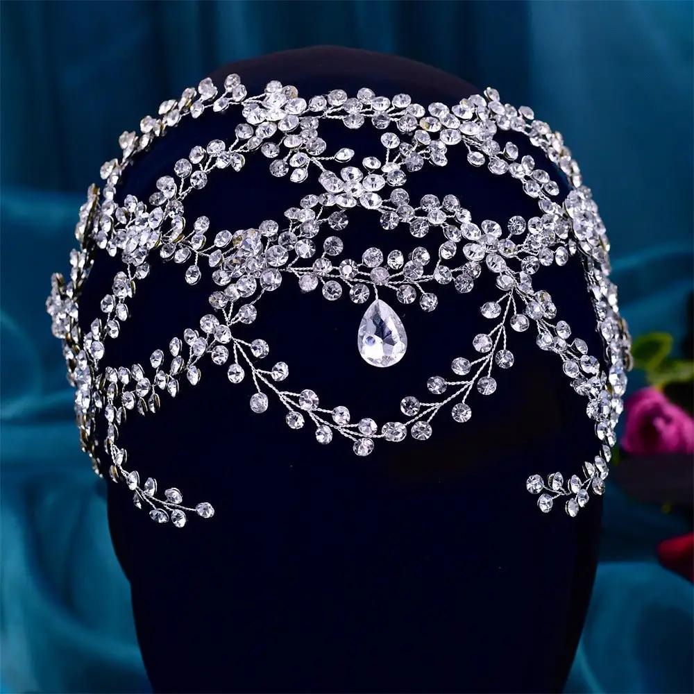 LAYANA Bridal Mesh Rhinestone Headband - KAYLUZ LTD