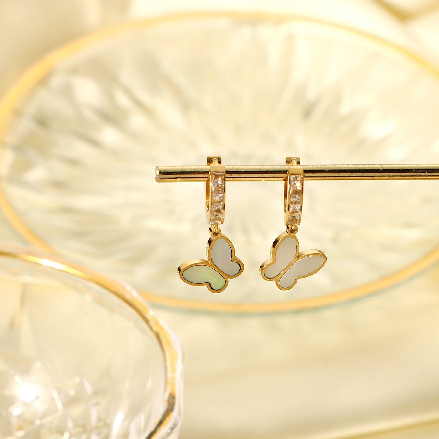 MONALII Earrings Shell Butterfly Pendant - KAYLUZ LTD