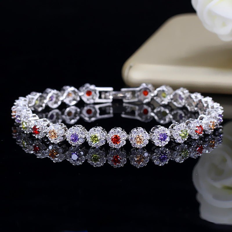 Zircon flower bracelet - KAYLUZ LTD