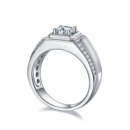 The Apex  1ct Moissanite Platinum-Plated 925 Silver Ring