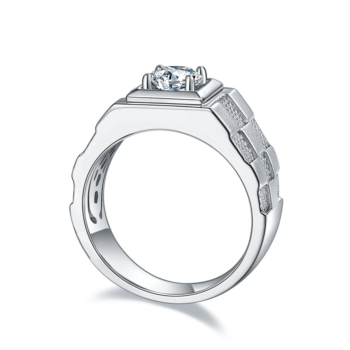 The Atlas 1ct Moissanite Silver Ring
