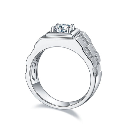 The Atlas 1ct Moissanite Silver Ring