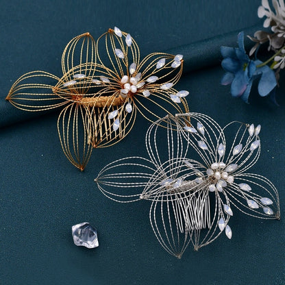 Antique Accessories Bridal Headdress Hollow Leaf Hair Comb
