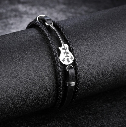 Engraved Rope Chain Bracelet