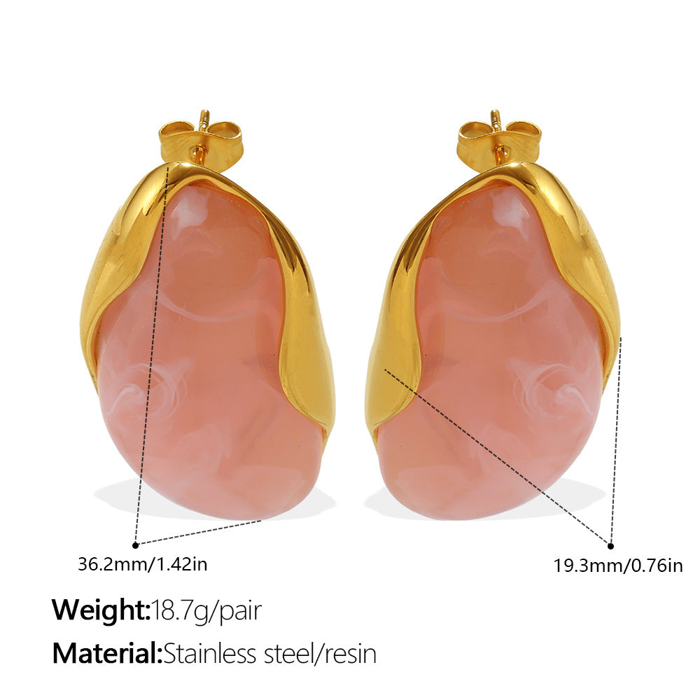 Amber Gradient Gold-Edge Drop Earrings