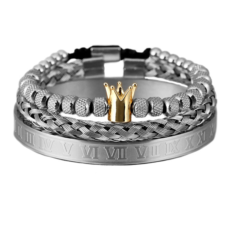 Roman Crown Charm Bracelet