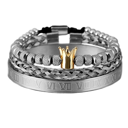 Roman Crown Charm Bracelet