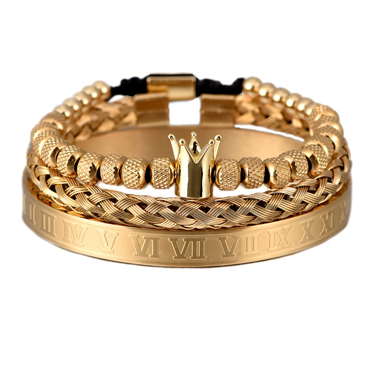 Roman Crown Charm Bracelet