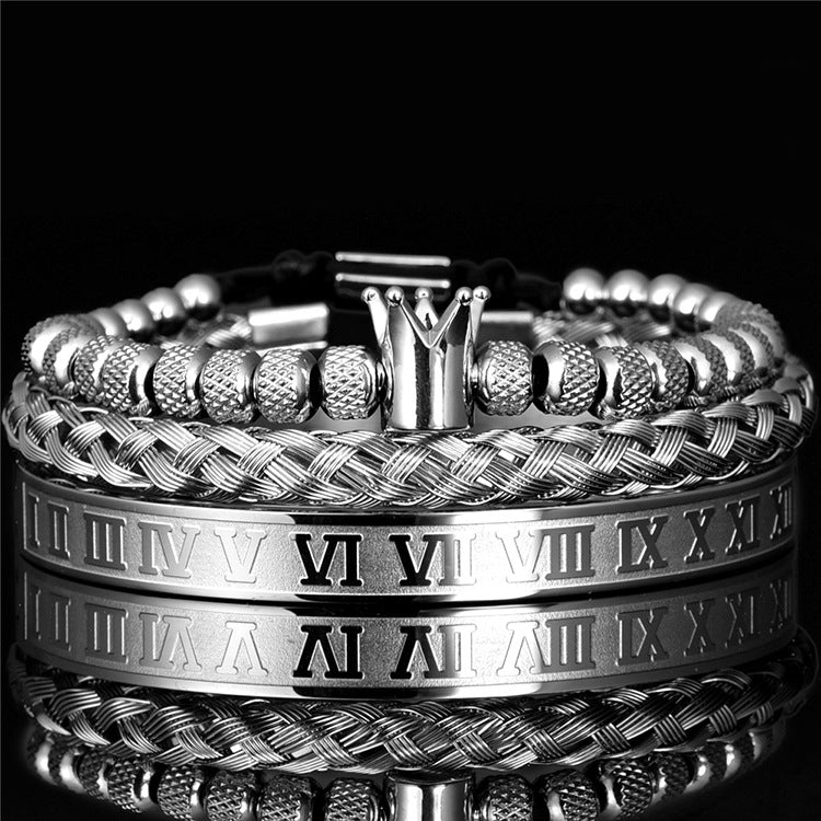 Roman Crown Charm Bracelet