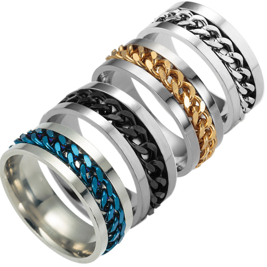 Spinner Ring Men's Titanium Steel