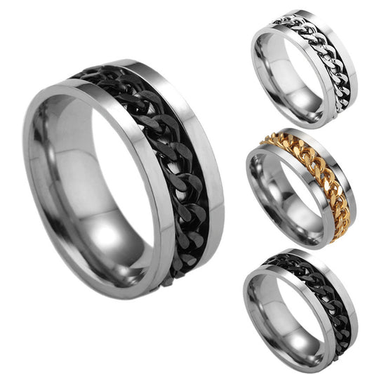 Spinner Ring Men's Titanium Steel