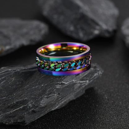 Spinner Ring Men's Titanium Steel