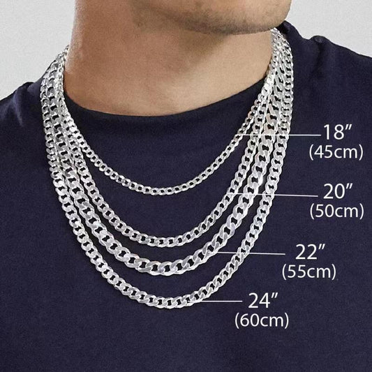 Curb Chain Necklace 925 Sterling Silver