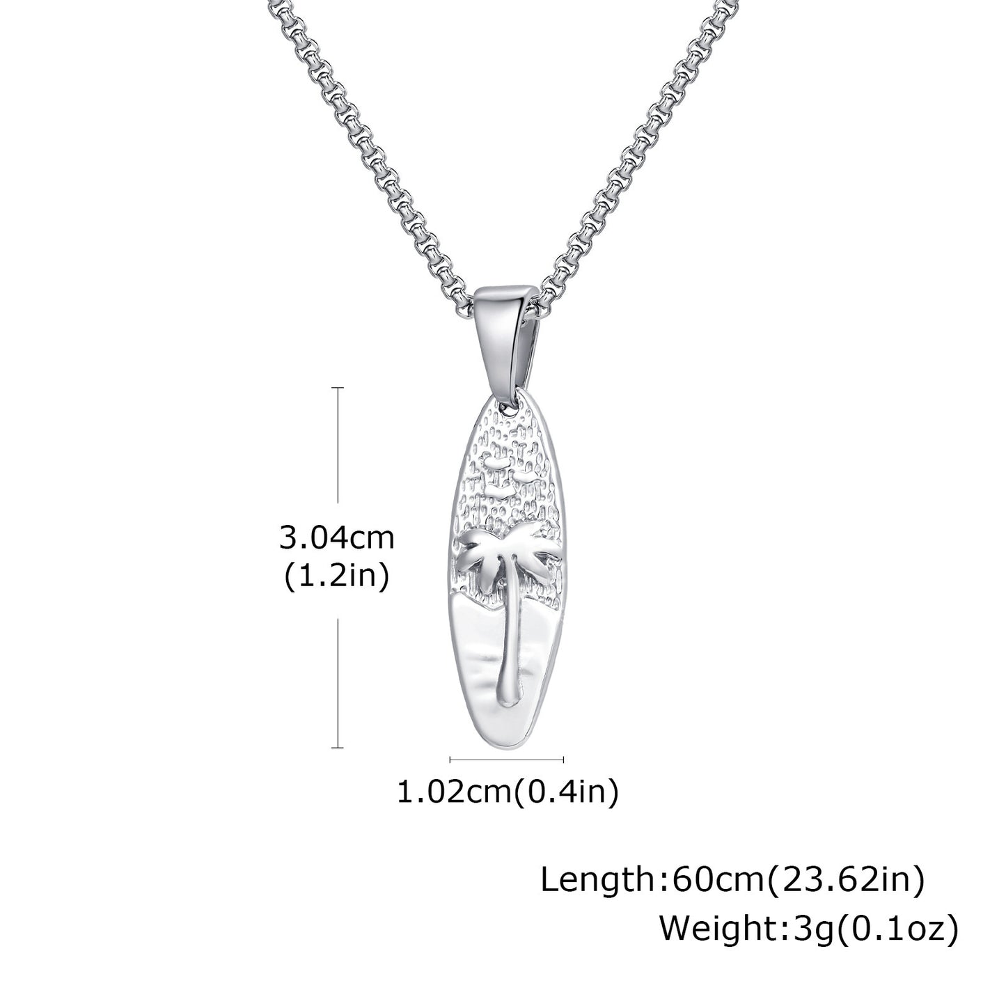 Coconut Tree Oval Pendant Necklace