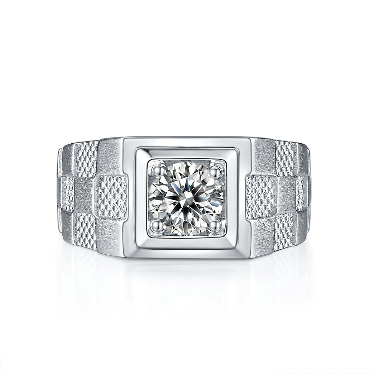 The Atlas 1ct Moissanite Silver Ring
