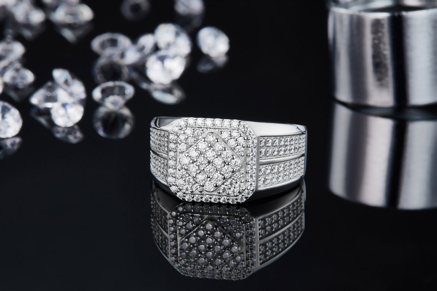 The Monarch  Moissanite  Silver Ring