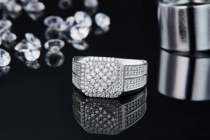 The Monarch  Moissanite  Silver Ring