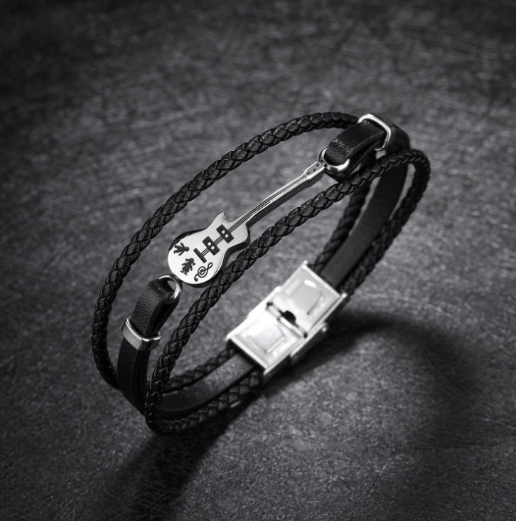 Engraved Rope Chain Bracelet