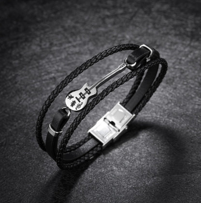 Engraved Rope Chain Bracelet