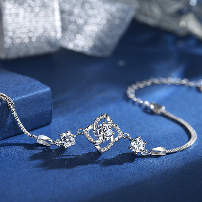 S925 Sterling Silver Four-leaf Clover Bracelet