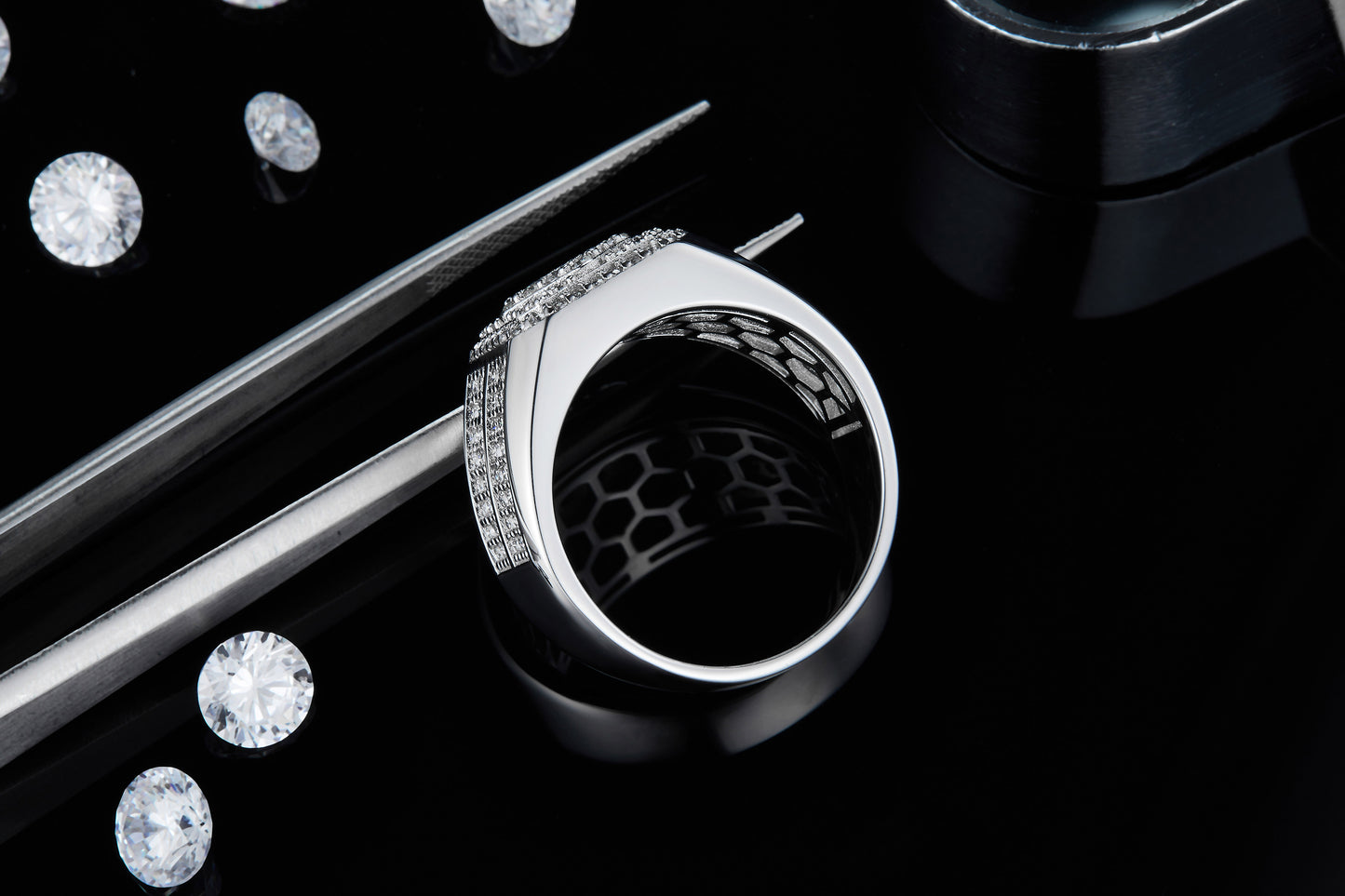 The Monarch  Moissanite  Silver Ring