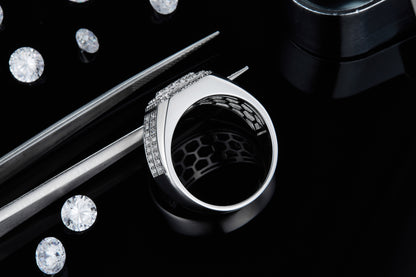 The Monarch  Moissanite  Silver Ring