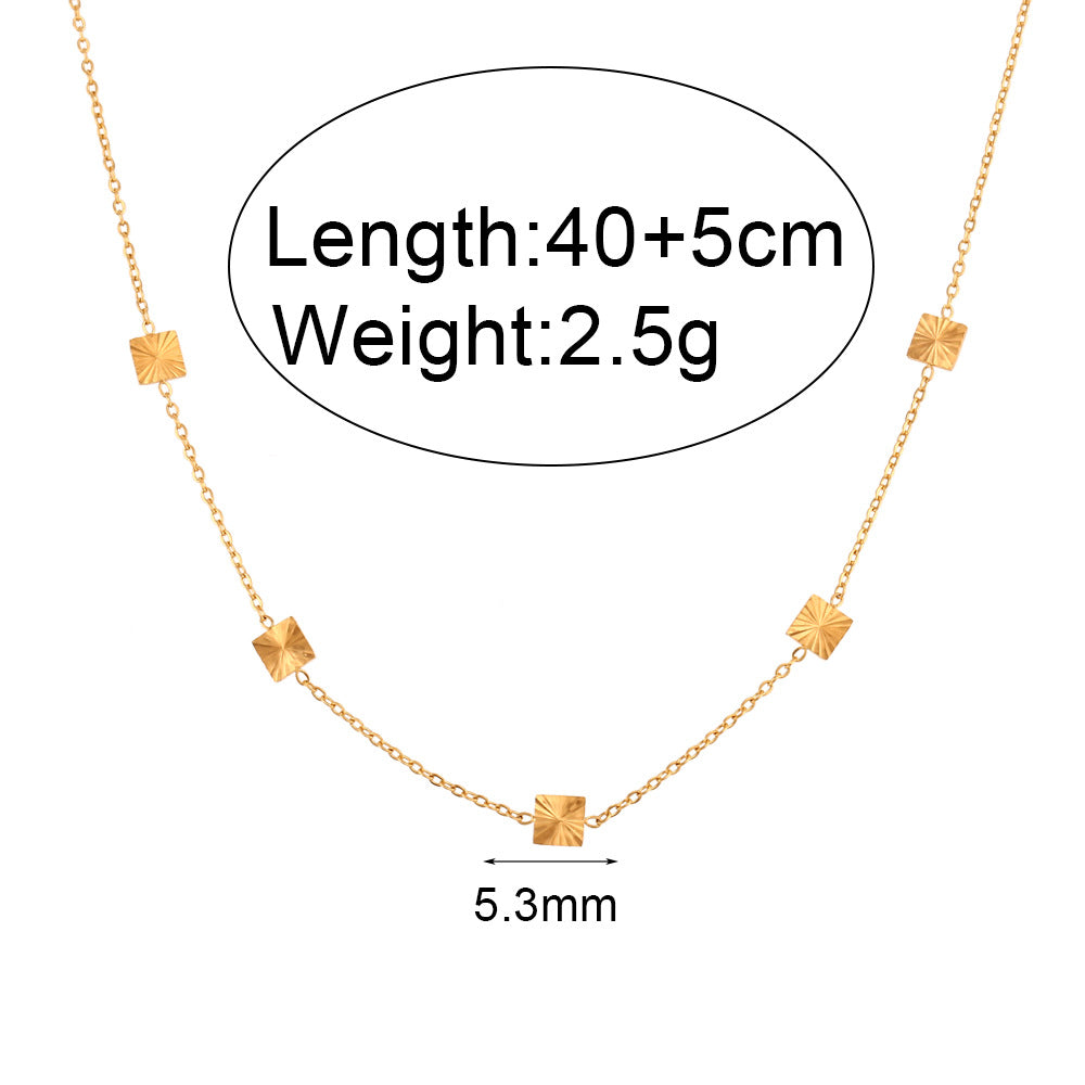 Ins Fashion Simple And Light Luxury Clavicle Chain Jewelry Stainless Steel Plated 18K