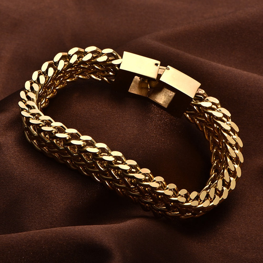 Double-Layer Chain Bracelet  Stainless Steel