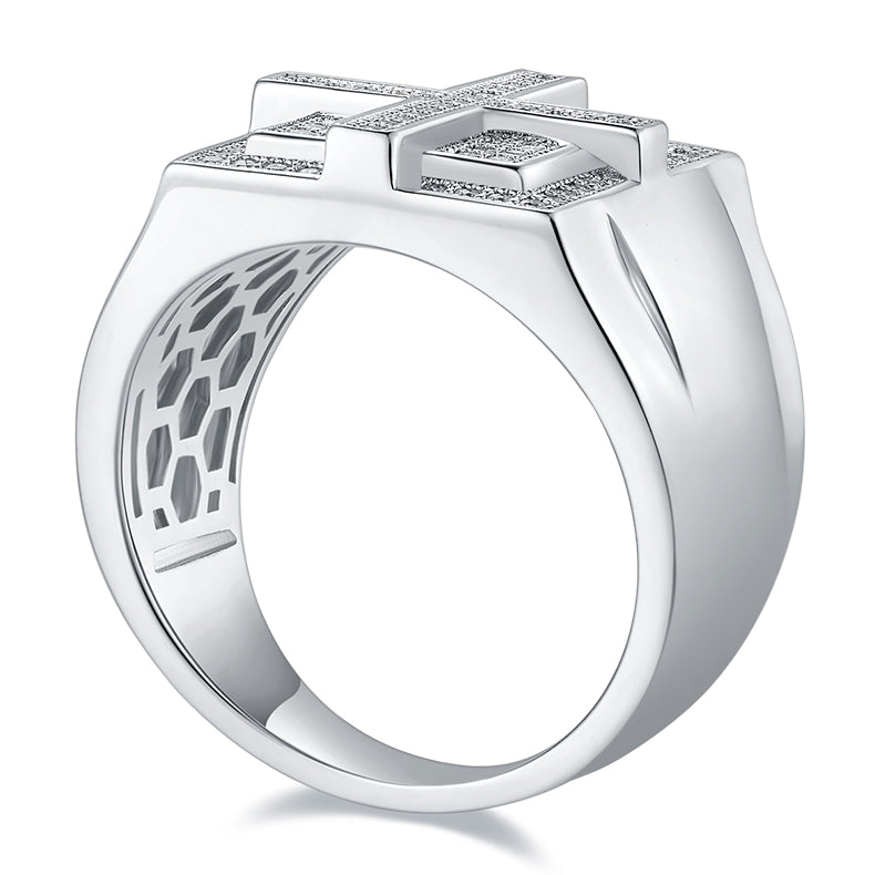 The Crest  Moissanite Silver Ring