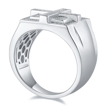 The Crest  Moissanite Silver Ring