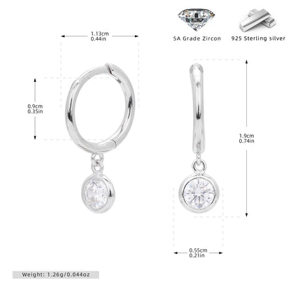 Birthstone  Round Gems Earrings